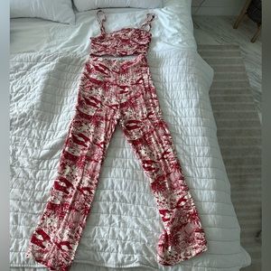 Red and white 2 piece reformation dress - size 4